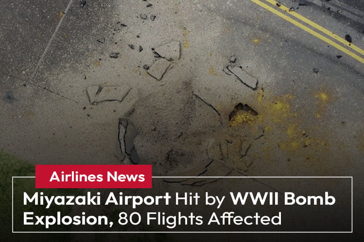 Miyazaki Airport Hit by WWII Bomb Explosion, 80 Flights Affected