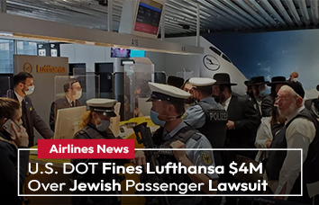 U.S. DOT Fines Lufthansa $4M Over Jewish Passenger Lawsuit